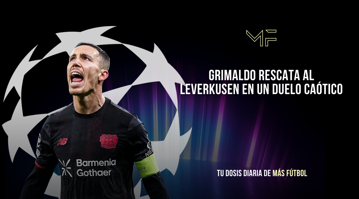 Grimaldo rescata al Leverkusen en un duelo caótico