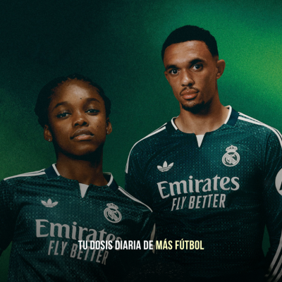 El Real Madrid y Adidas presentan la nueva camiseta visitante 2026-2027 en color verde Aurora Ivy, con logo Trefoil y tecnología Climacool+.